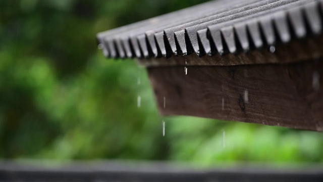 雨水从屋顶流下来视频下载