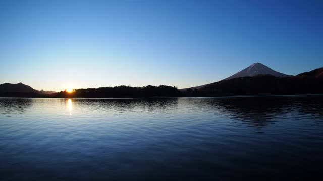 日本川口湖的日出和富士山视频素材