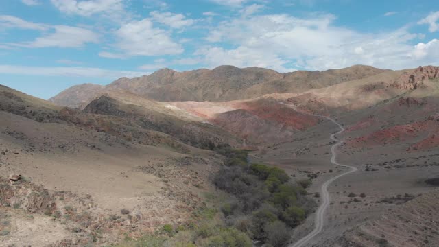 美丽的山峦间风景优美的道路视频素材