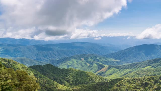 Doi Phu Kha山，著名的旅游目的地在南省，泰国-时间流逝视频素材