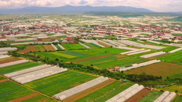 温室乡村鸟瞰图视频素材