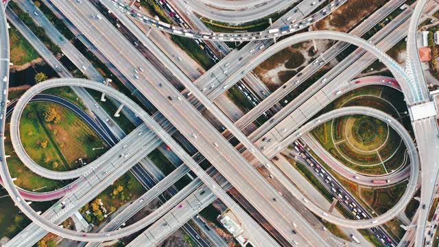 曼谷高速公路鸟瞰图视频素材