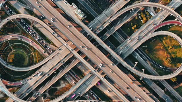 曼谷高速公路鸟瞰图视频素材