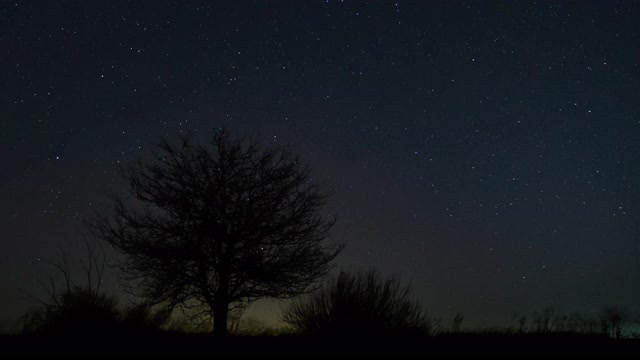 夜空中移动星星的时间间隔视频素材