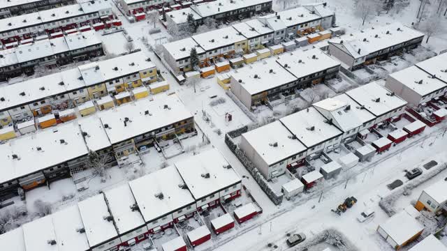 冬季景观住宅区与排屋视频素材