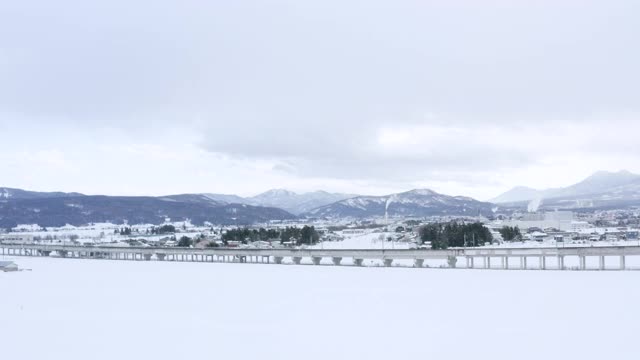 新干线在雪地里奔跑视频素材