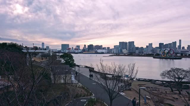 从东京港区台场看东京湾视频素材