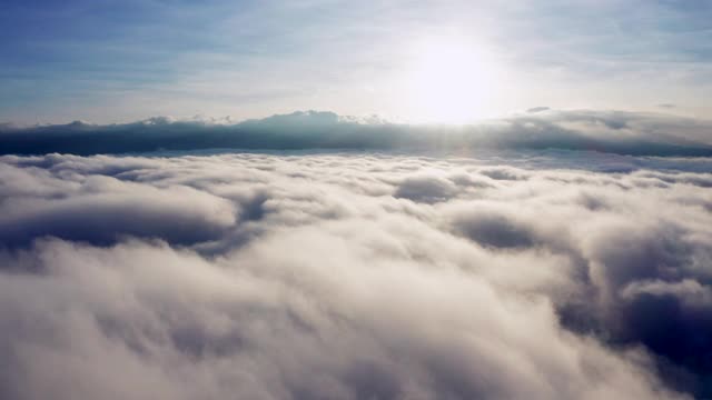 空中蓬松的云在早晨的天空视频素材