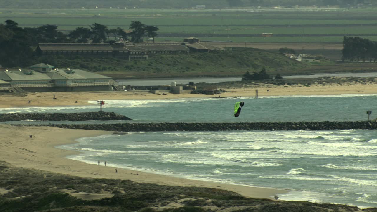 美国航空加州海岸线湾海滩度假太平洋视频素材