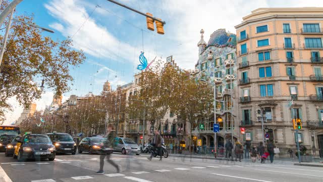 Casa Batllo,间隔拍摄。视频素材