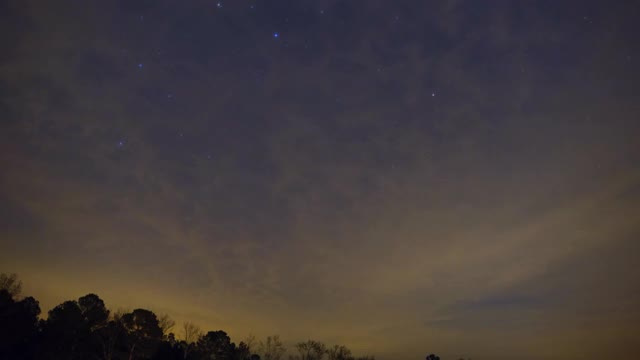 乌云密布的天空，星星冉冉升起，时光流逝视频素材