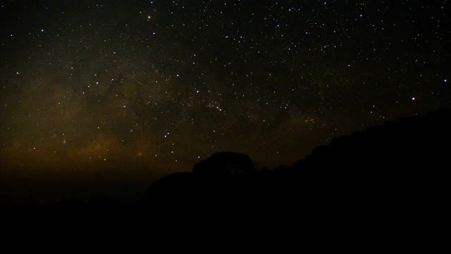 山上有星星的夜空视频素材