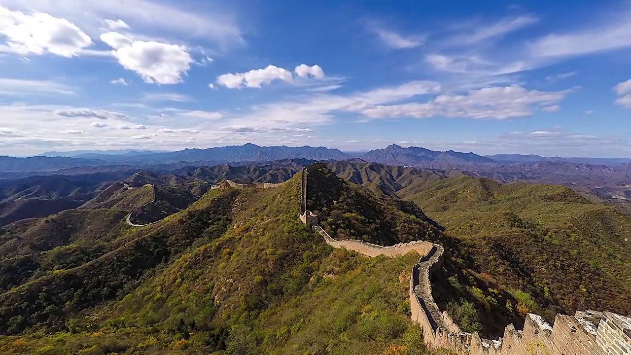 中国长城秋季全景(延时)视频素材