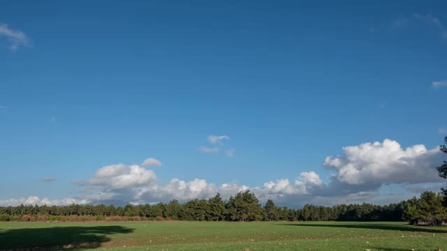 在日落期间在田野上生长的阴影的时间流逝视频视频素材