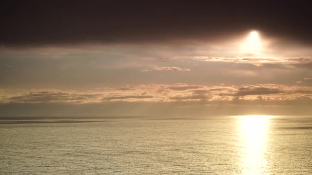 海面上的日落，时间流逝视频素材