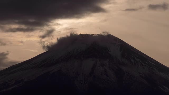 富士山上的日落(延时/缩小)视频素材