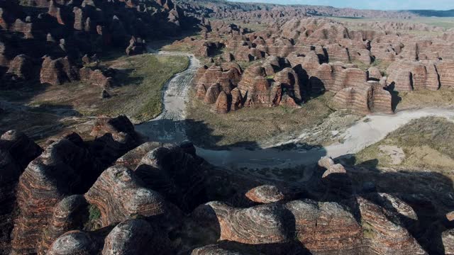 Bungle Bungles, Purnululu国家公园，澳大利亚。鸟瞰图视频素材