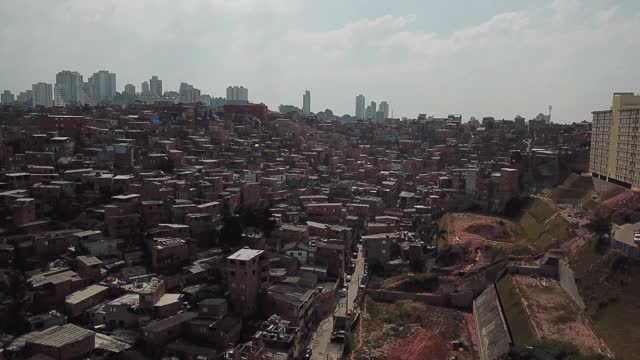 Paraisópolis favela鸟瞰图São Paulo，巴西视频素材