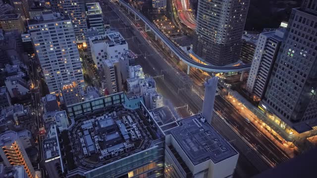 延时:东京滨松町夜景，港区，东京视频素材