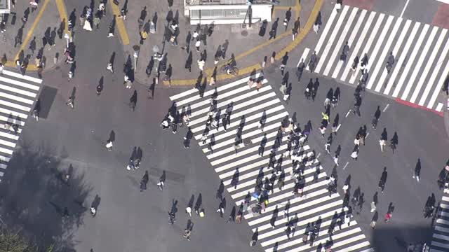 2019冠状病毒病期间，日本东京，涉谷路口视频素材