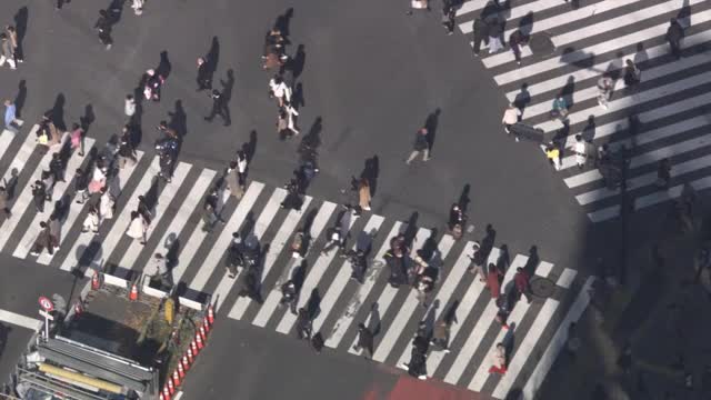 2019冠状病毒病期间，日本东京，涉谷路口视频素材