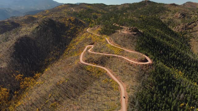 派克峰土路无人机拍摄4K视频素材