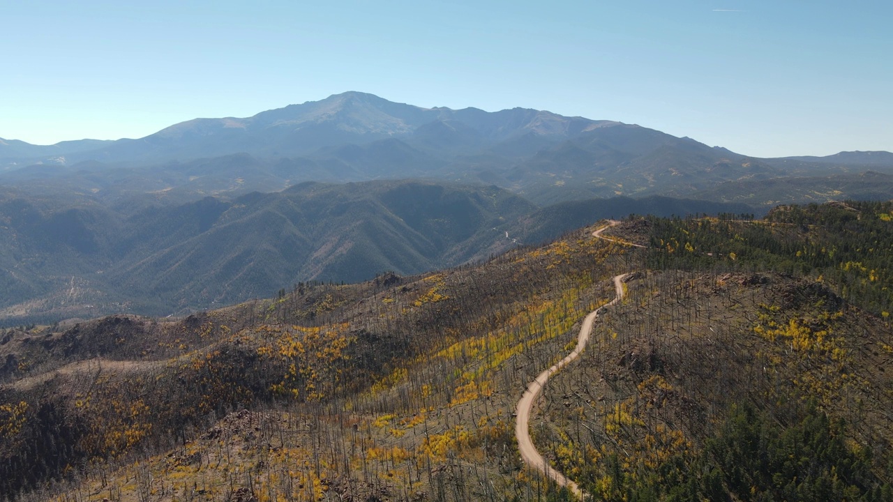 派克峰土路无人机镜头4K视频素材