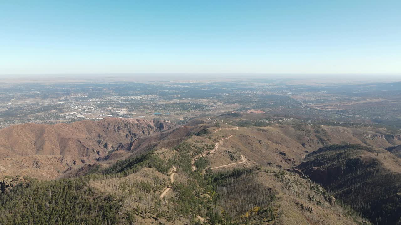 派克峰土路无人机镜头4K视频素材