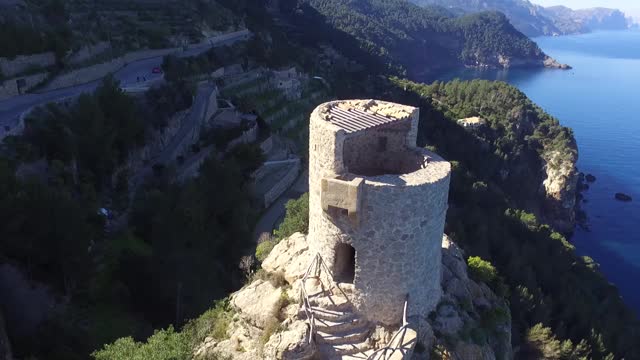 Torre del Verger, Banyalbufar, Mallorca, Spain报道视频素材