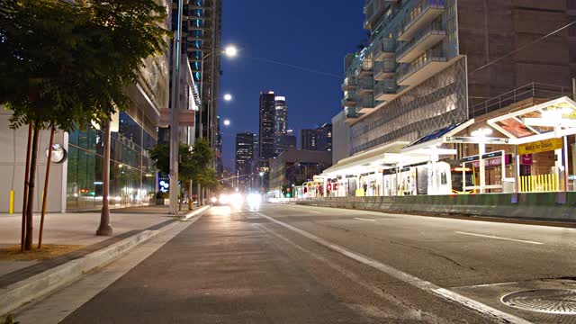 晚上的街道。洛杉矶。地铁视频素材