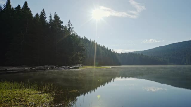 180度潘环山湖岸线- Durmitor山，黑湖视频素材