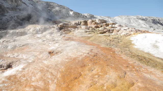 黄石国家公园的火山和地质景观是美国独有的世界奇观视频素材