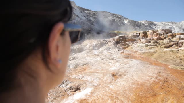 黄石国家公园的火山和地质景观是美国独有的世界奇观视频素材