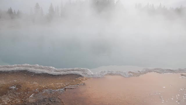 黄石国家公园的火山和地质景观是美国独有的世界奇观视频素材