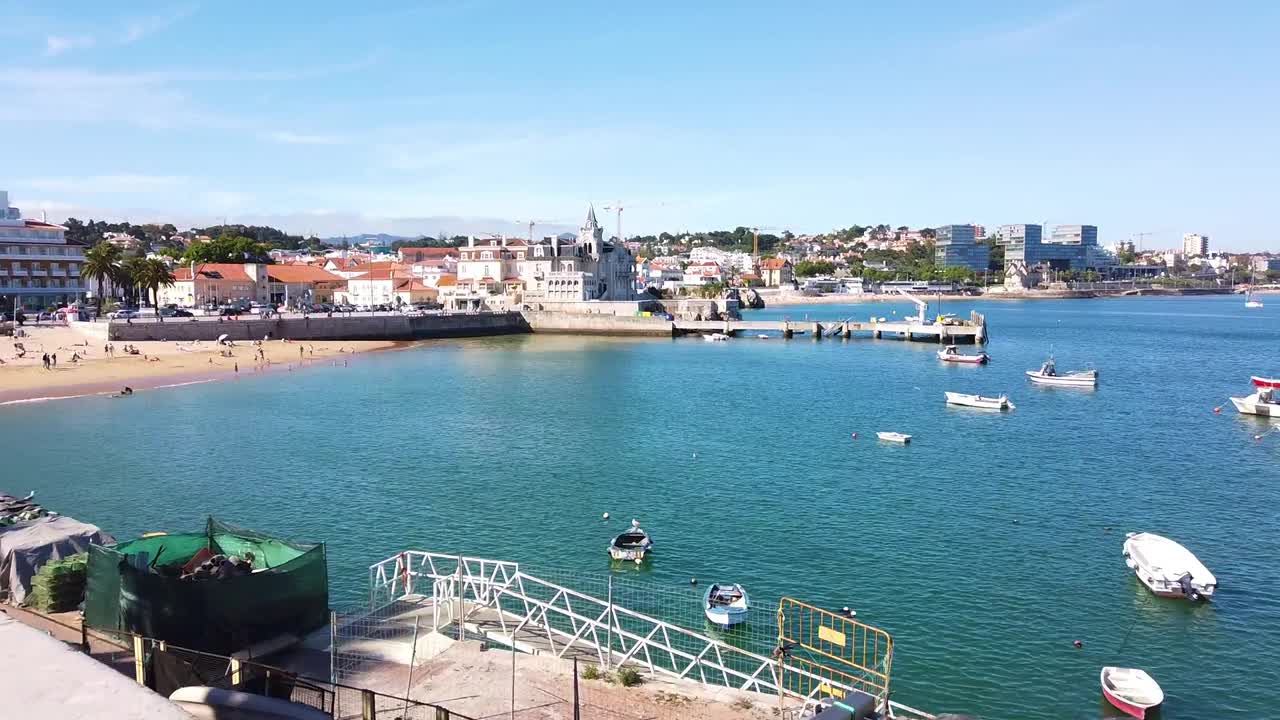 葡萄牙的卡斯凯斯湾。Hyperlapse。Cascais联合王国视频素材