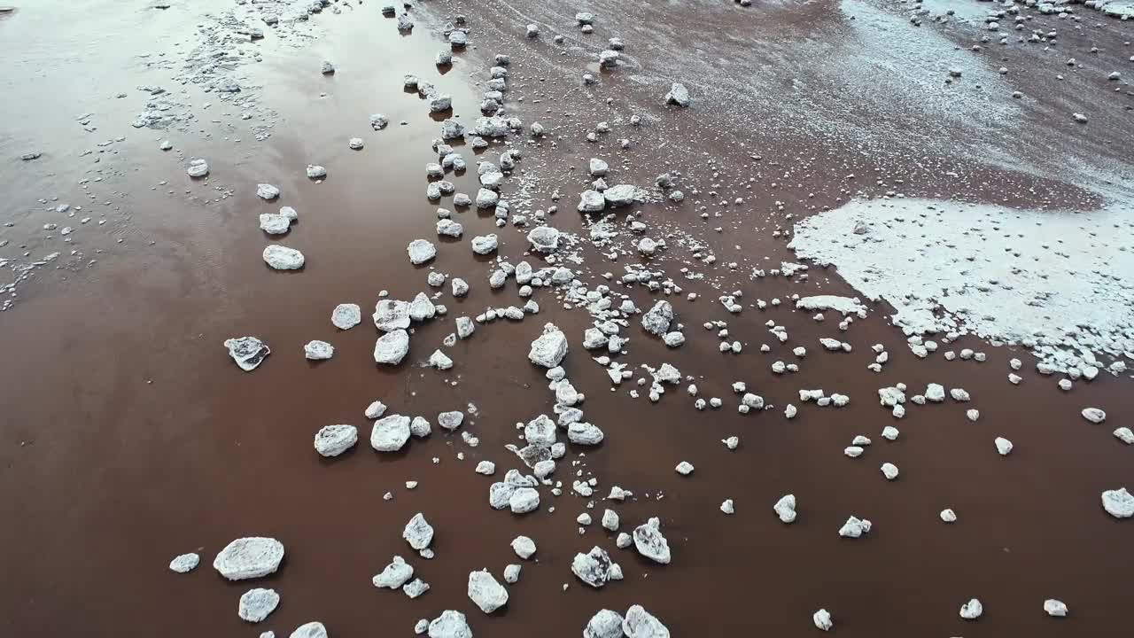 潮汐河上的浮冰视频素材