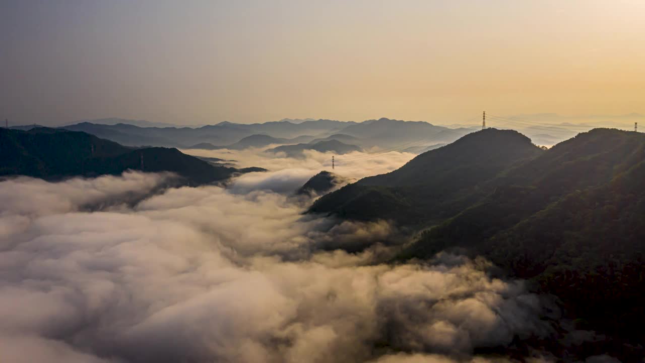 山云海/加平郡，京畿道，韩国视频素材