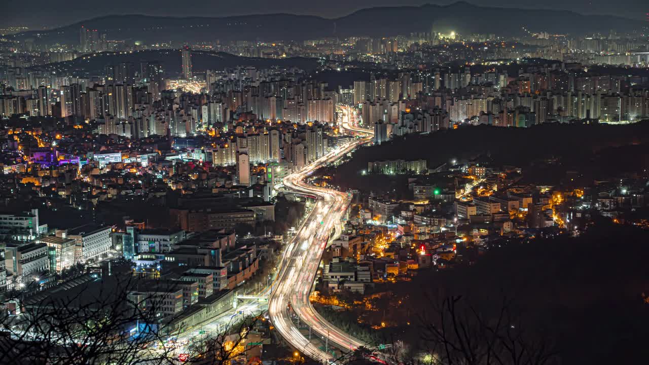 韩国首尔市中心夜景视频素材