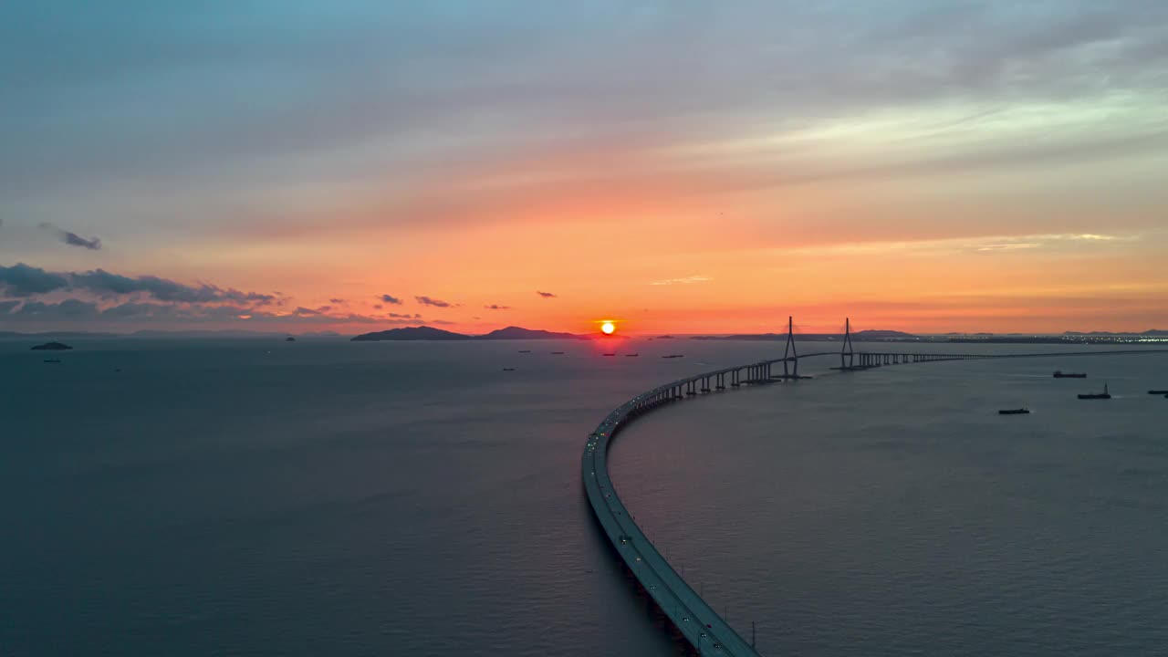 日落仁川大桥/韩国仁川视频素材