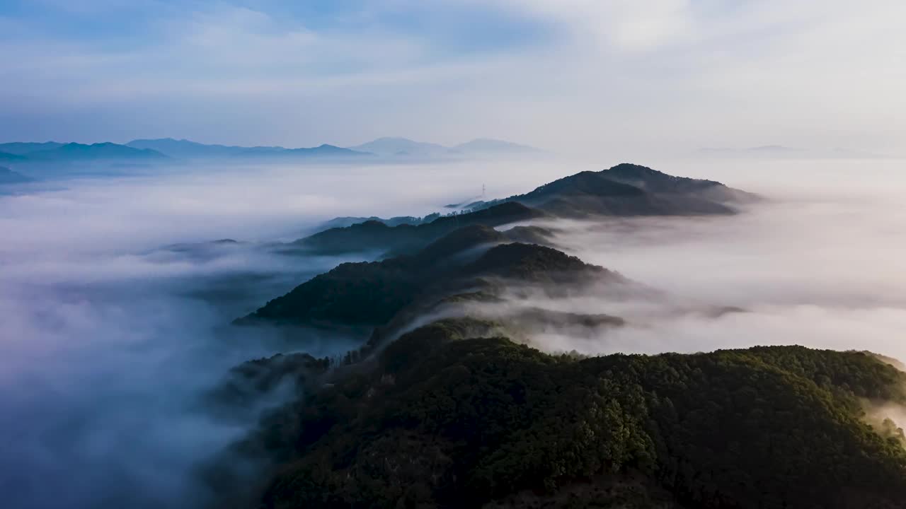 韩国京畿道和鸣山/加平郡的云海视频素材