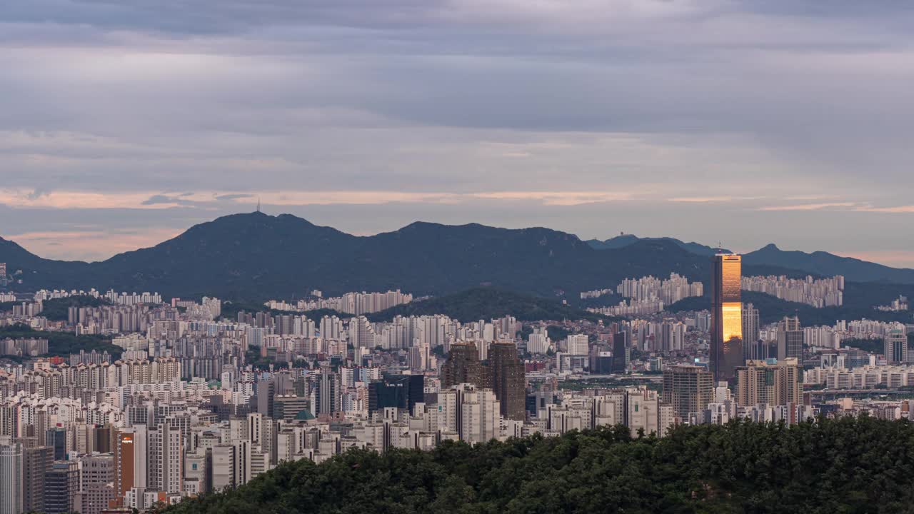 韩国首尔Yeouido区/麻浦区和永登浦区市中心风光视频素材