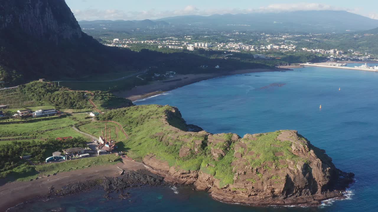 永美丽海滩/西浦浦，济州岛，韩国视频素材