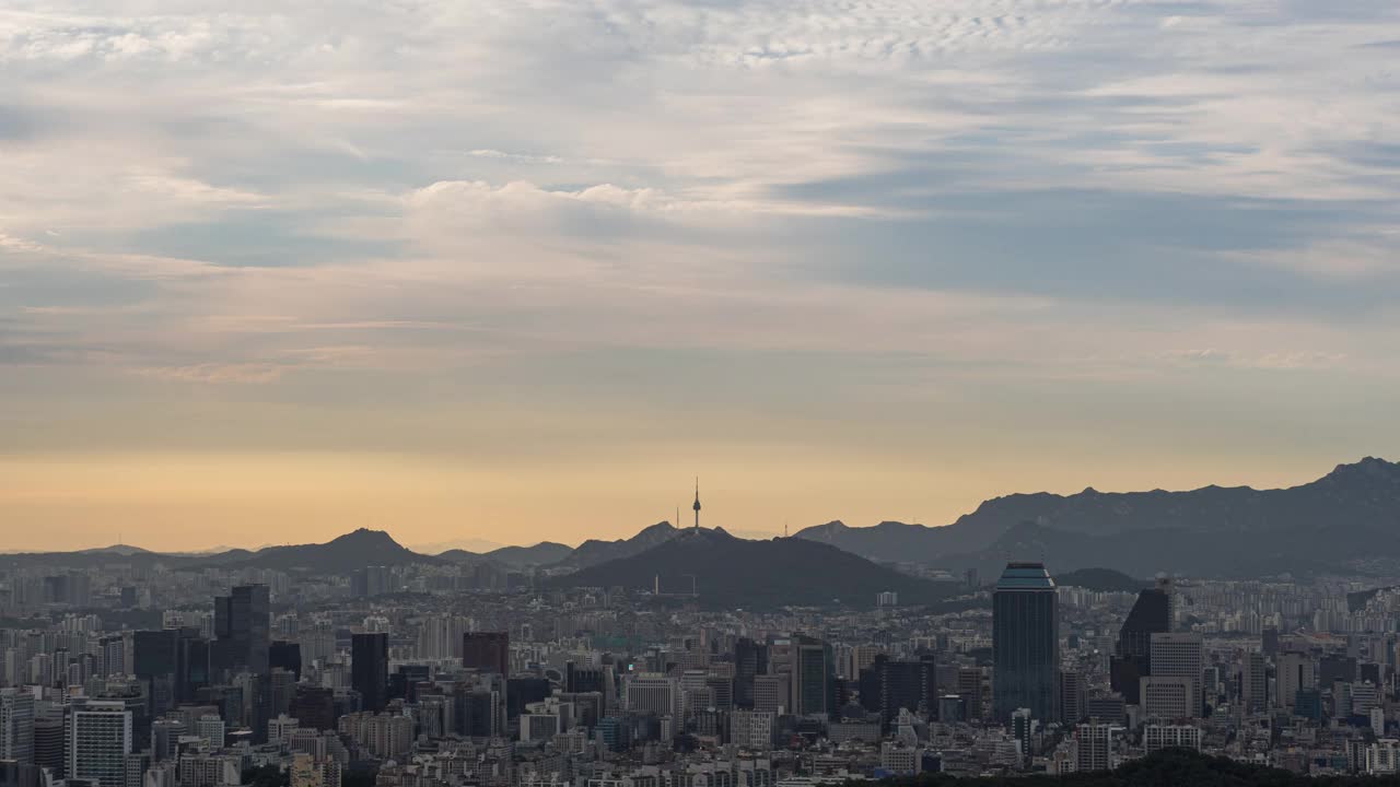 市中心风景/江南区和中区，首尔，韩国视频素材