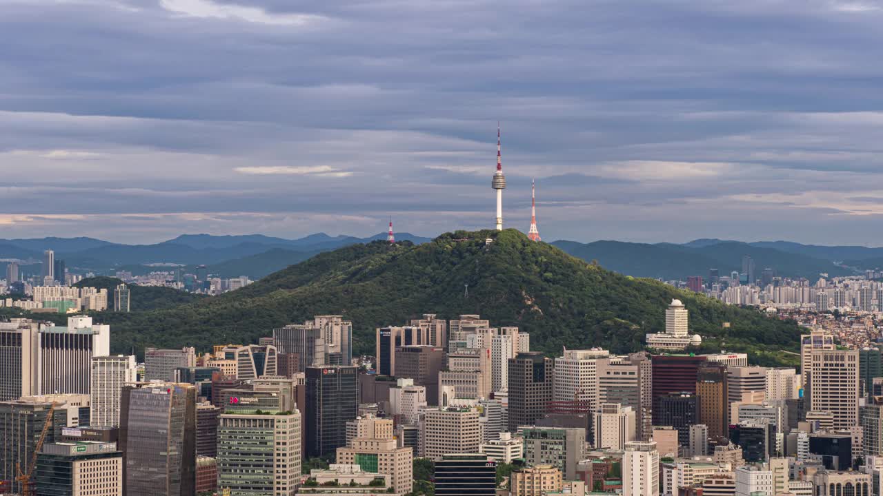 韩国首尔，钟宫和钟诺宫周围的市中心视频素材