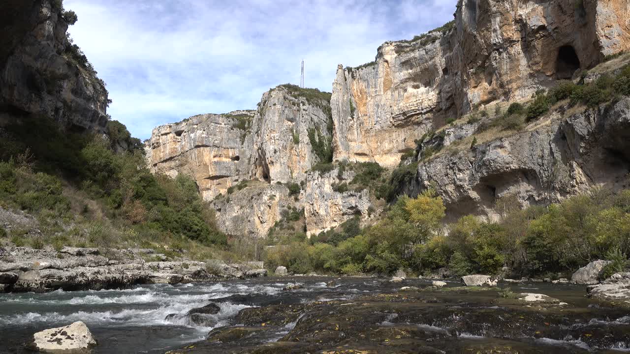 峡谷河瀑布视频素材