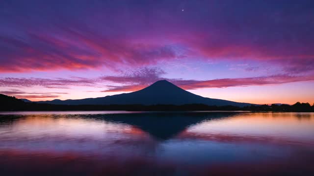 日落时的湖景视频素材