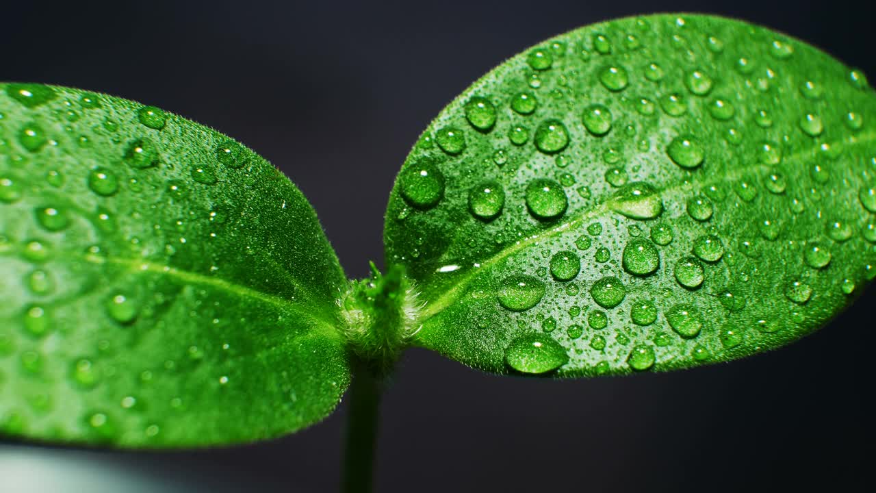 床单上的露珠。宏观世界的美丽。视频素材