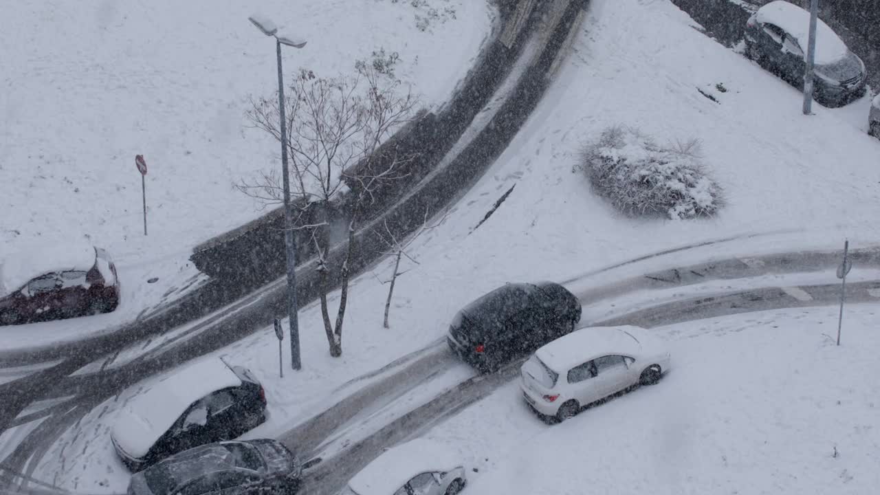 冬天的街景，下雪视频素材