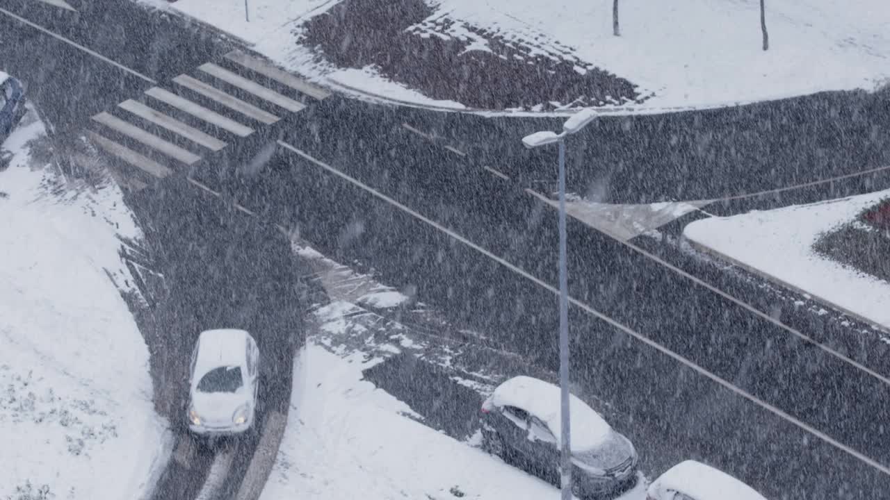 暴风雪在城市视频素材