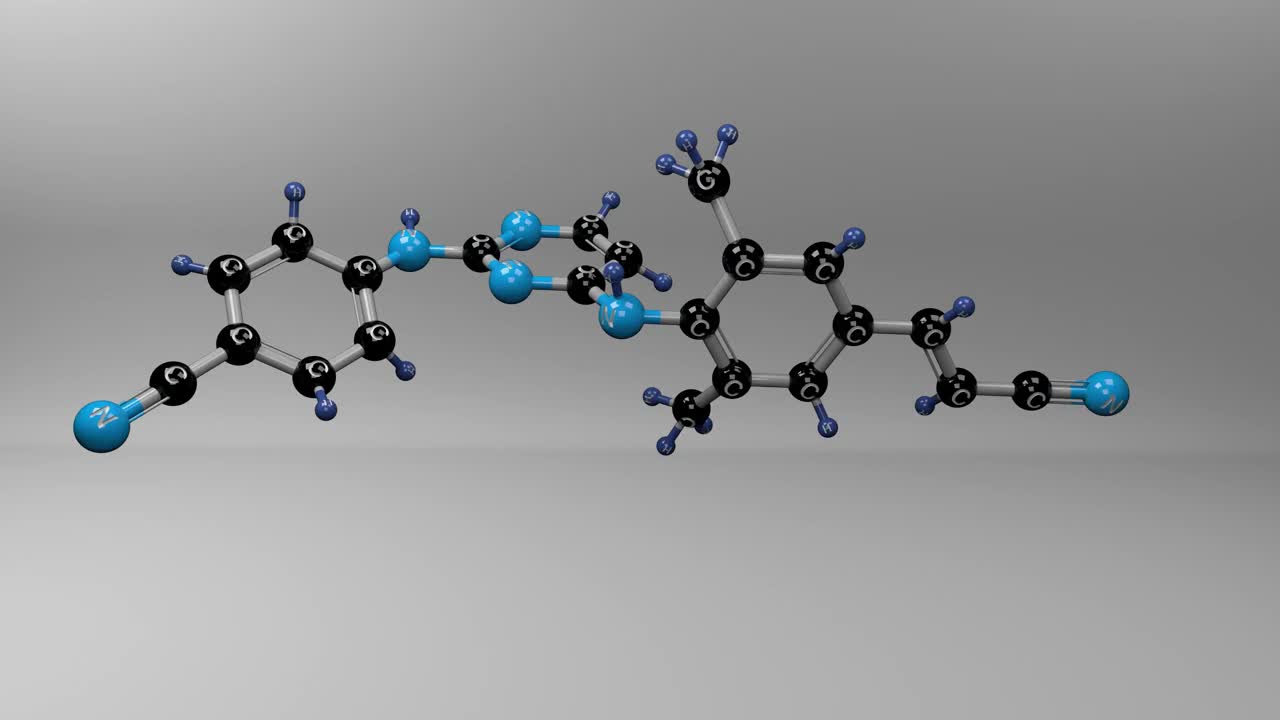 Rilpivirine分子。视频素材